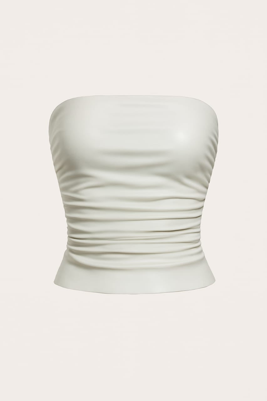 Women's strapless Faux Leather Tops