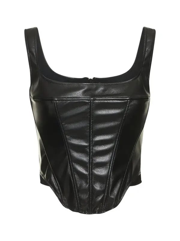 Women's Western Faux Leather Top vest