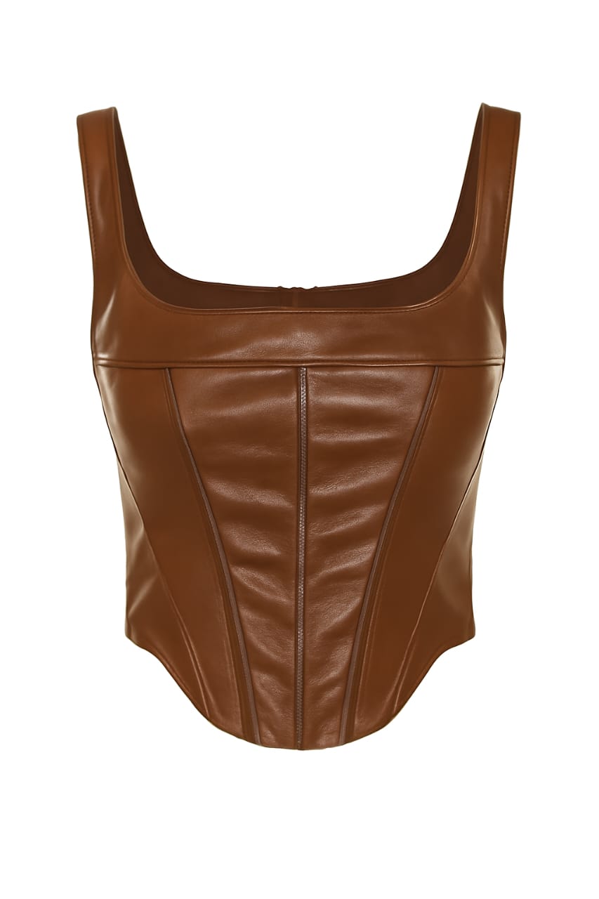 Women's Western Faux Leather Top vest