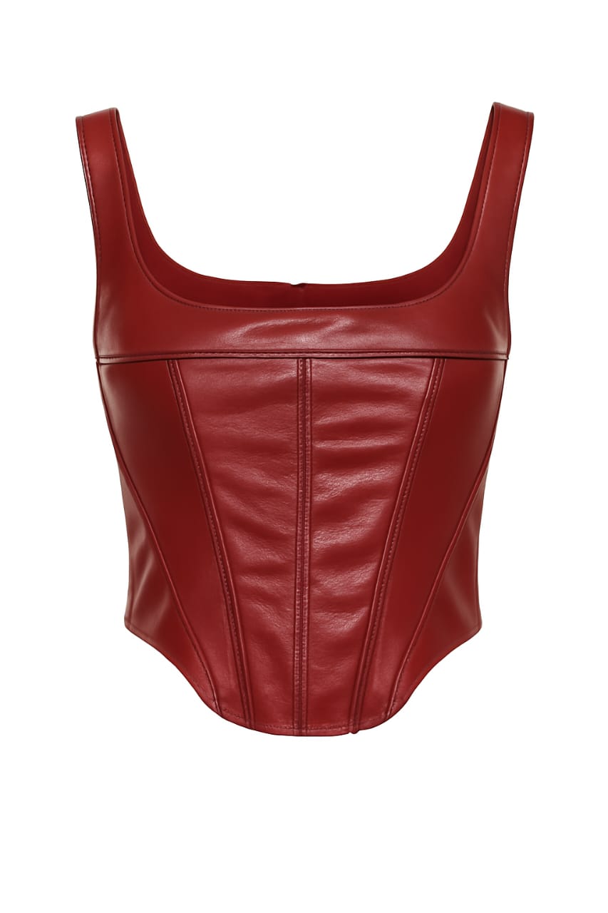 Women's Western Faux Leather Top vest