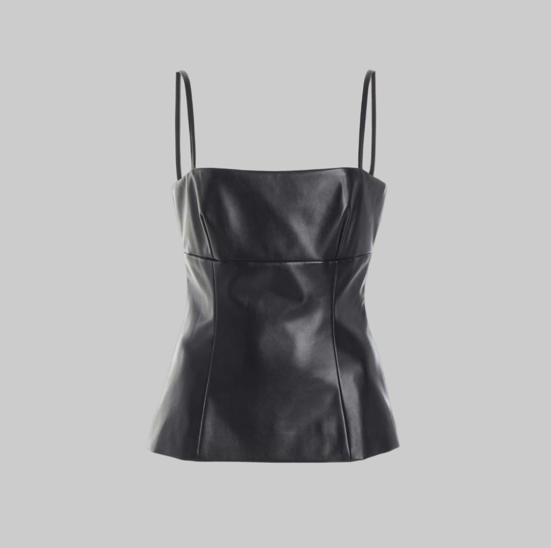 Women's Stylish Faux Leather Tank Top