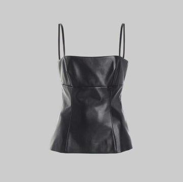 Women's Stylish Faux Leather Tank Top