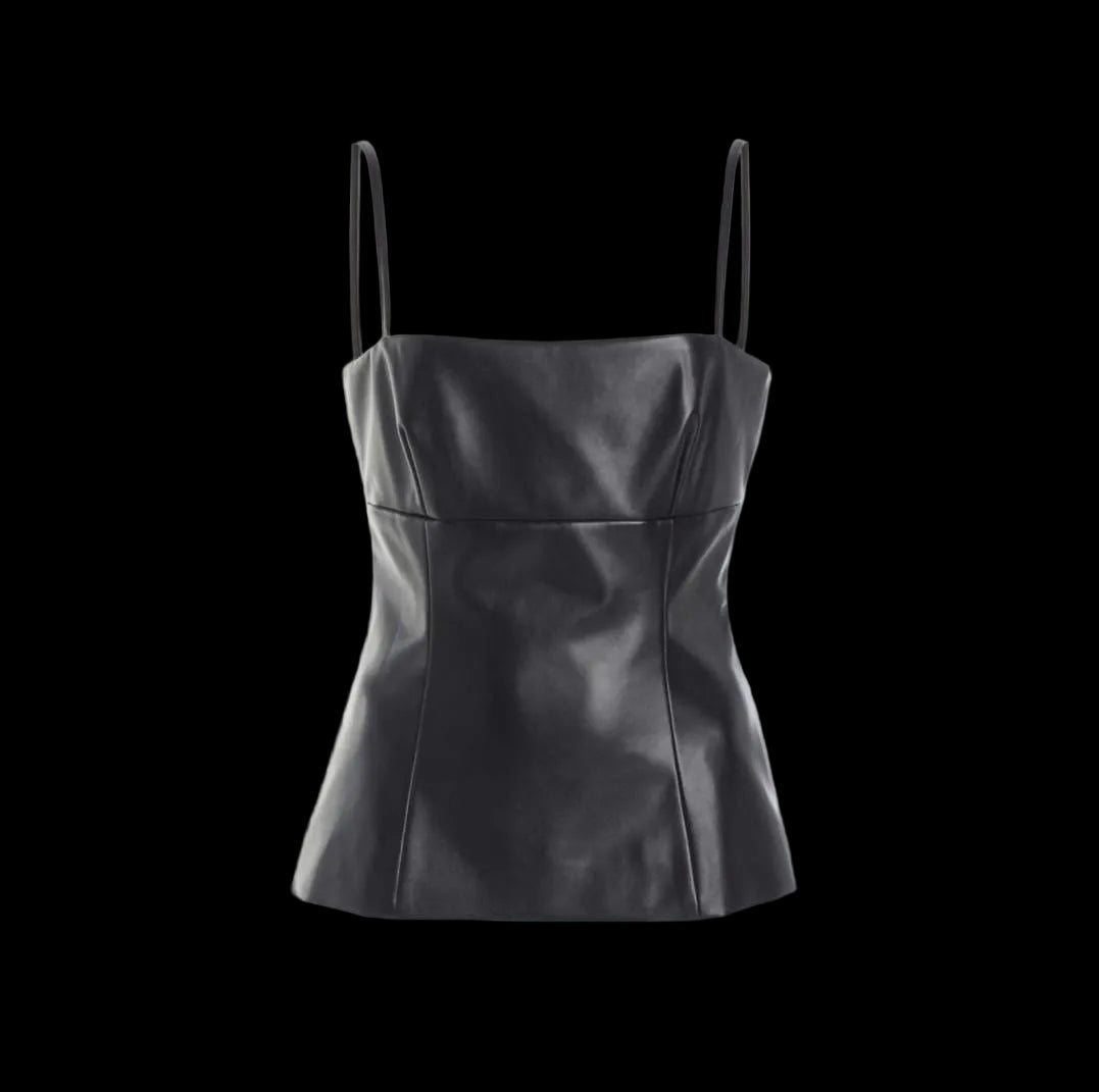 Women's Stylish Faux Leather Tank Top