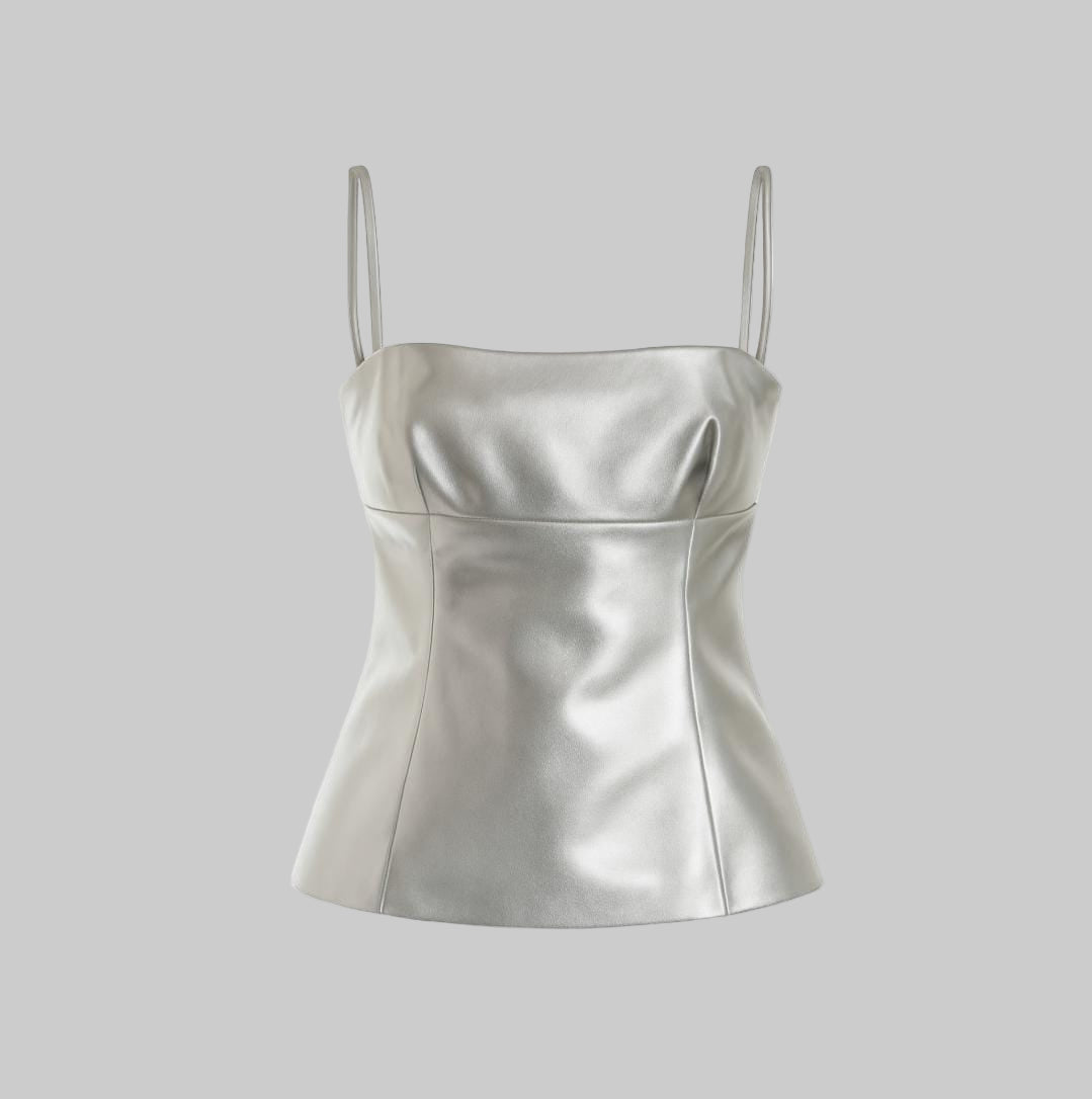 Women's Stylish Faux Leather Tank Top