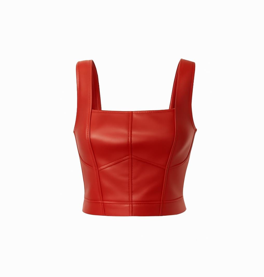 Women's Stylish Faux Leather Top