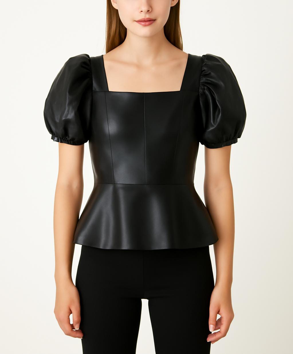 Women's Western Black Faux Leather Mini Dress