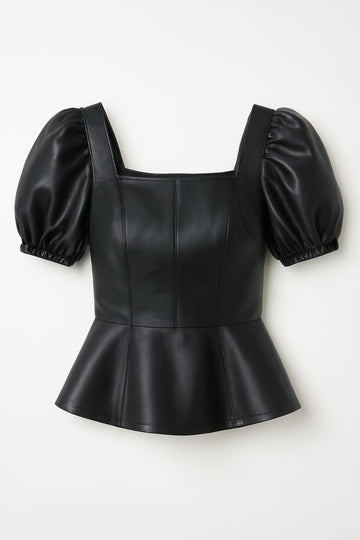 Women's Western Black Faux Leather Mini Dress