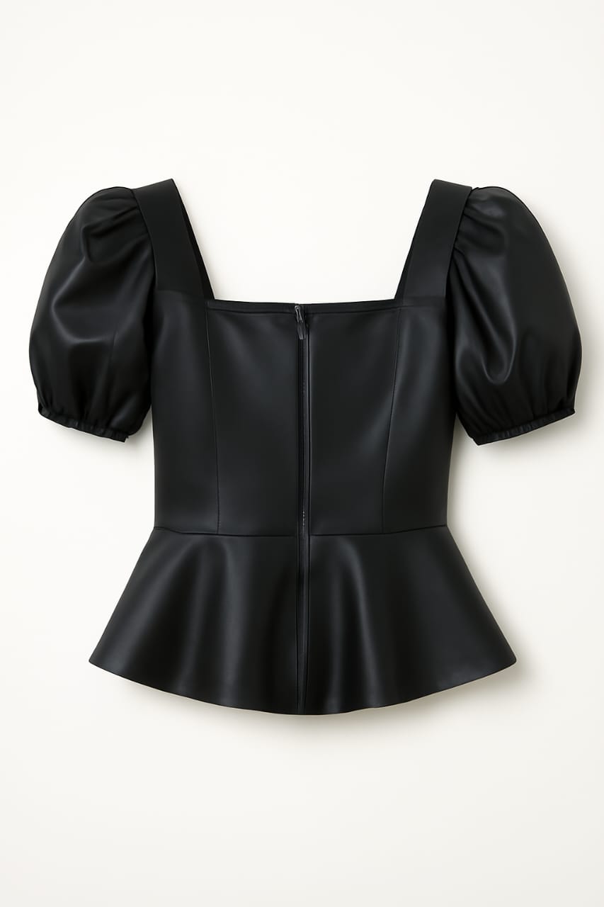 Women's Western Black Faux Leather Mini Dress