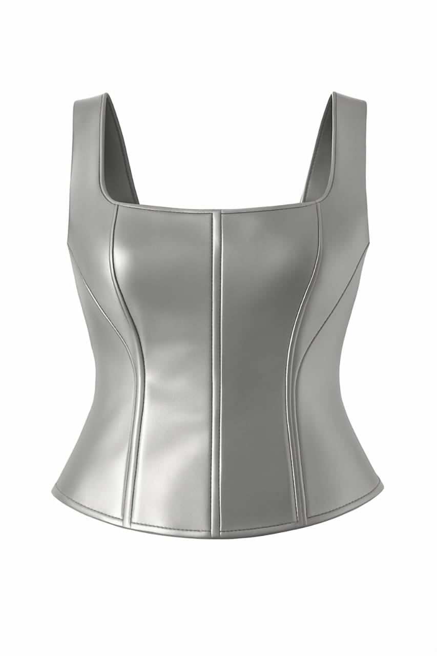 Women's Stylish Corset Faux Leather Top