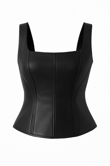 Women's Stylish Corset Faux Leather Top