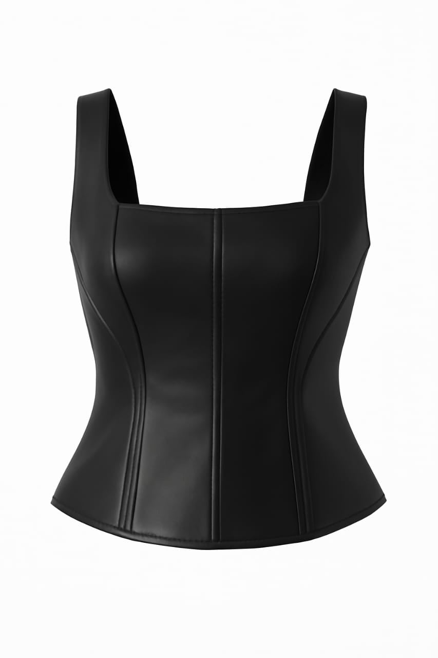 Women's Stylish Corset Faux Leather Top