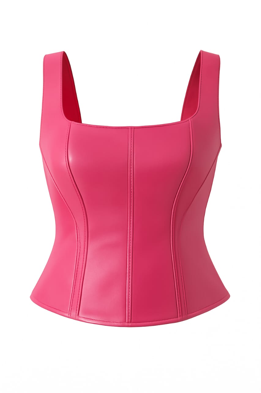 Women's Stylish Corset Faux Leather Top