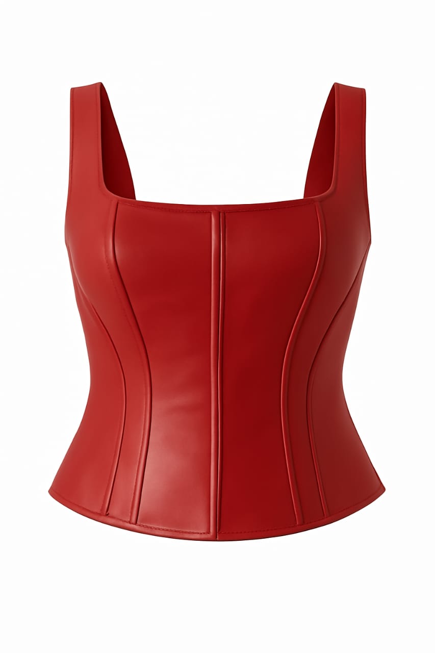 Women's Stylish Corset Faux Leather Top