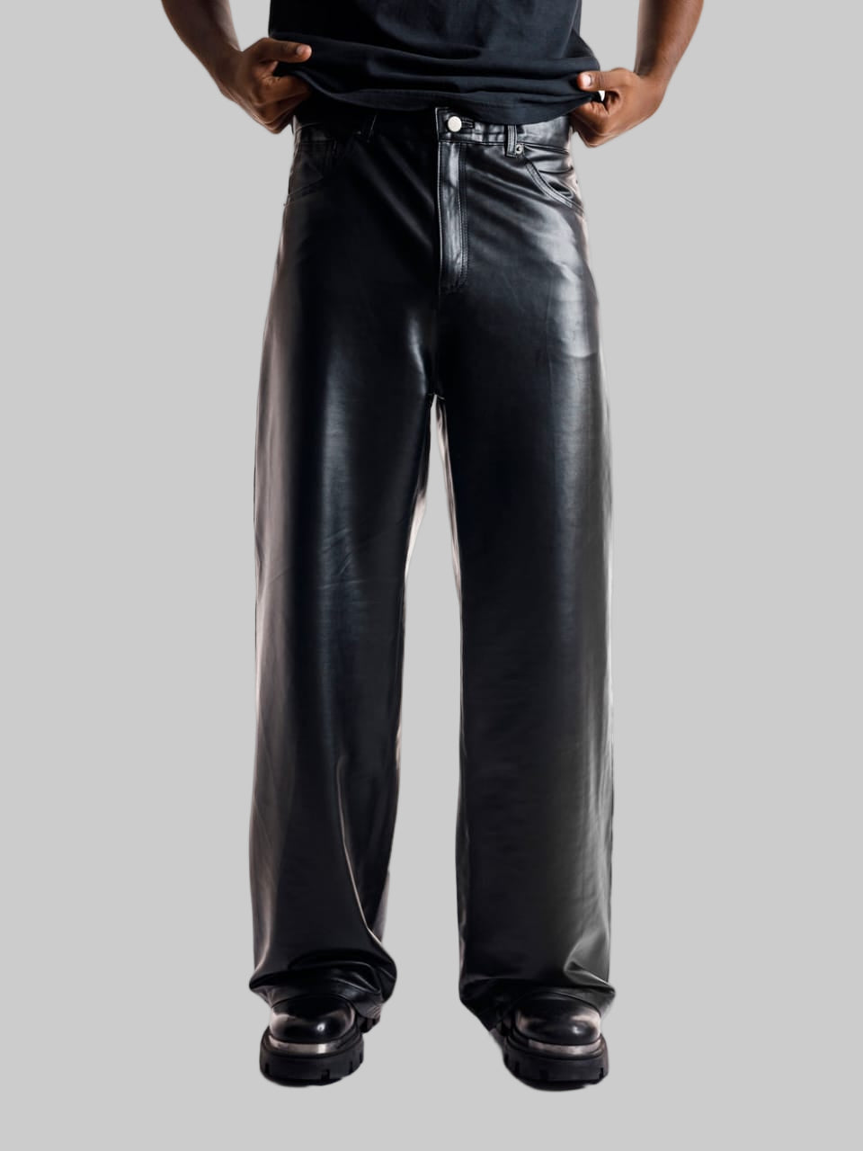 Men's Classic Baggy Faux Leather pant