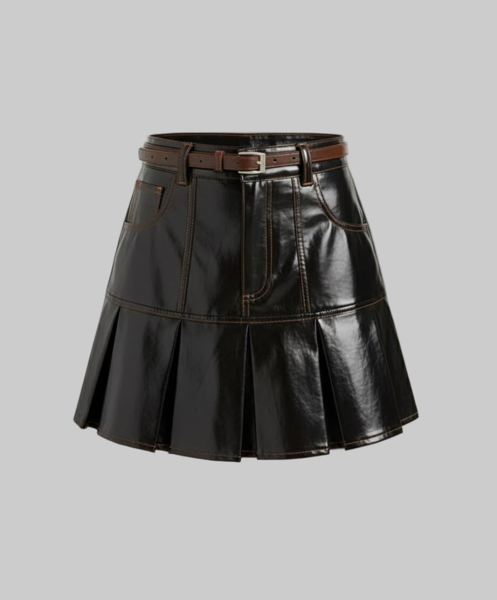 Women's new Faux Leather skirt