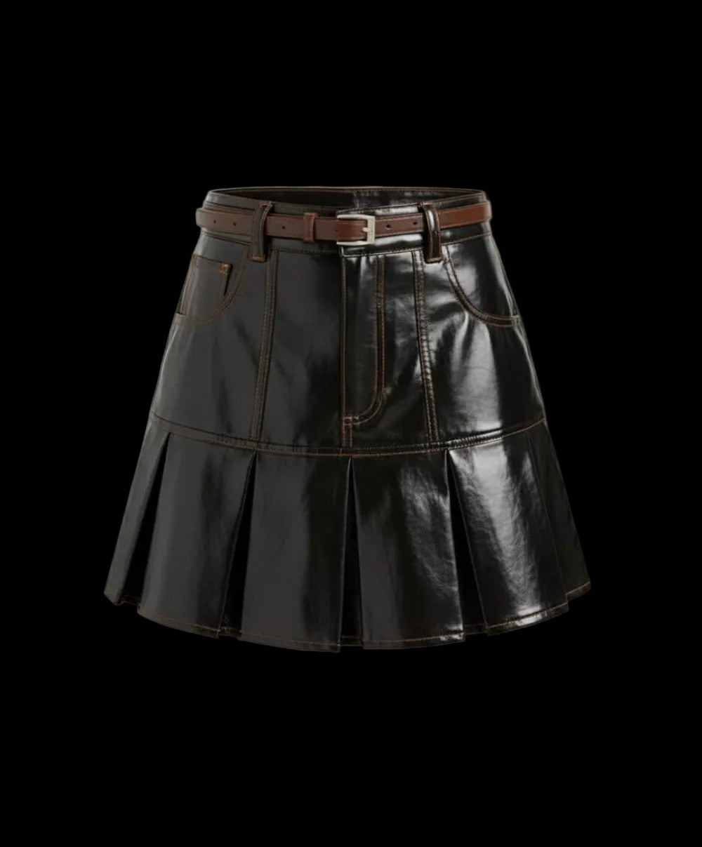 Women's new Faux Leather skirt