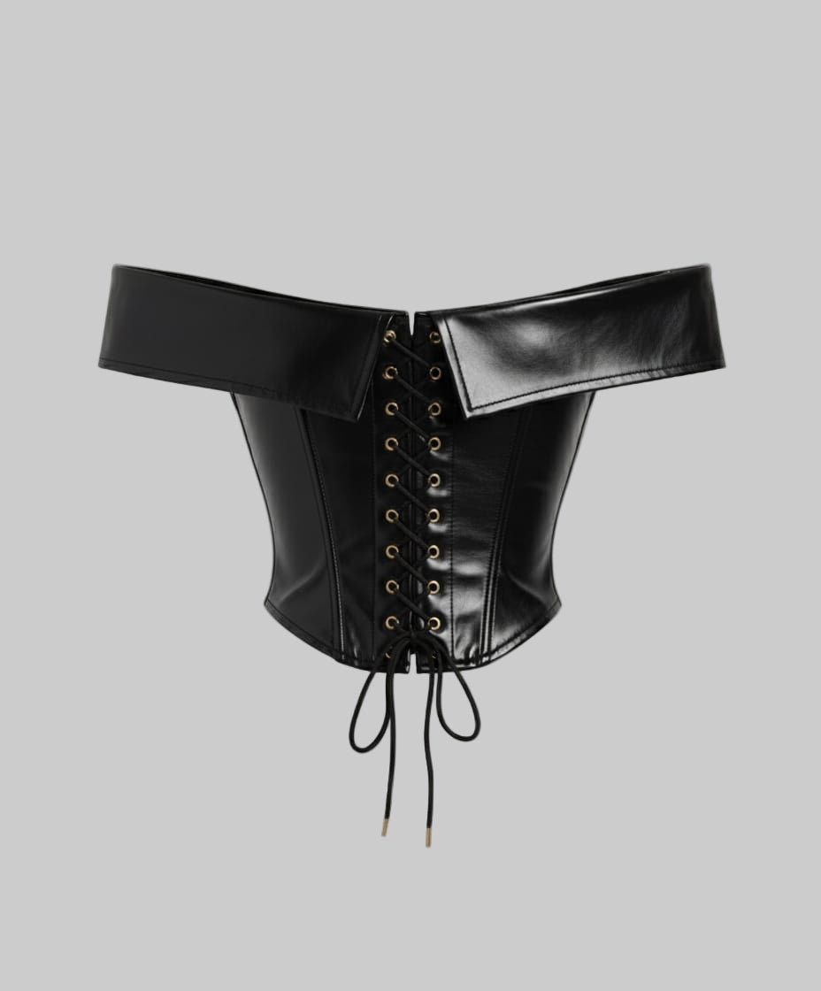 Women's Stylish Faux Leather Open Top