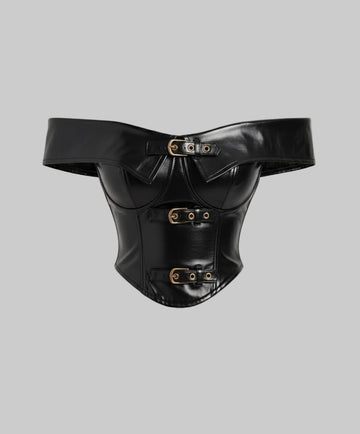 Women's Stylish Faux Leather Open Top