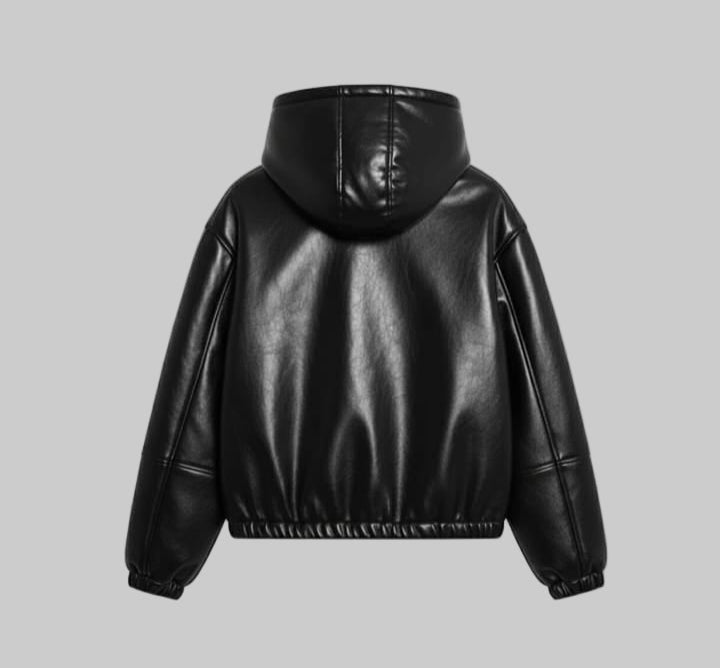 Men's Classic Hoodie Faux Leather Jacket