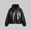 Men's Classic Hoodie Faux Leather Jacket