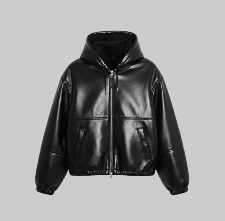 Men's Classic Hoodie Faux Leather Jacket