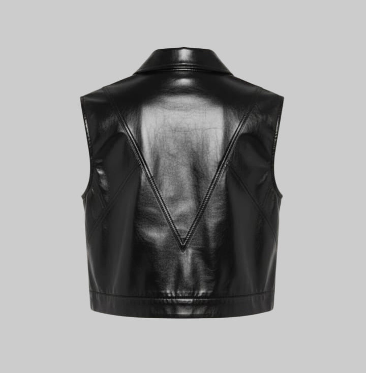 Men's Classic Faux Leather Vest Jacket