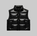 Men's Classic Puffer Faux Leather Vest Jacket