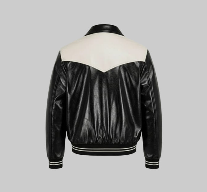 Men's Designer Bomber Faux Leather Jacket