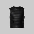 Men's Fancy Armour Faux Leather Vest Jacket