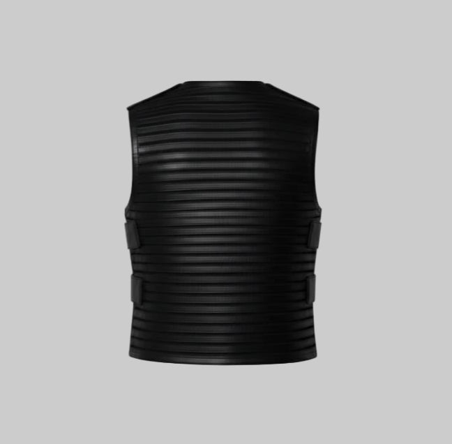 Men's Fancy Armour Faux Leather Vest Jacket