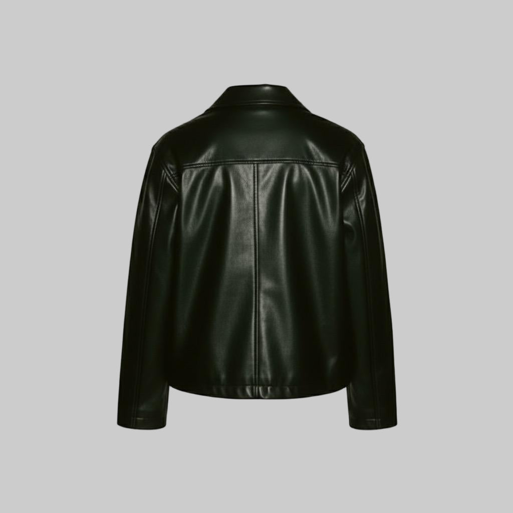 Men's Classic Zipper Style Faux Leather Jacket