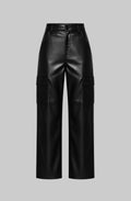 Unisex Classic pockets Cargo Faux Leather pant