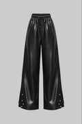 Women's Fancy Baggy Faux Leather Track Pant