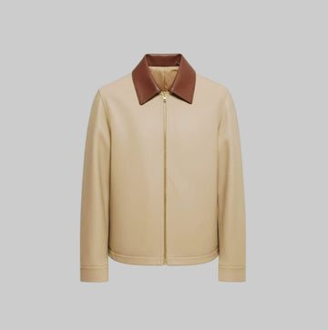 Men's Designer Classic Zipper Faux Leather Jacket