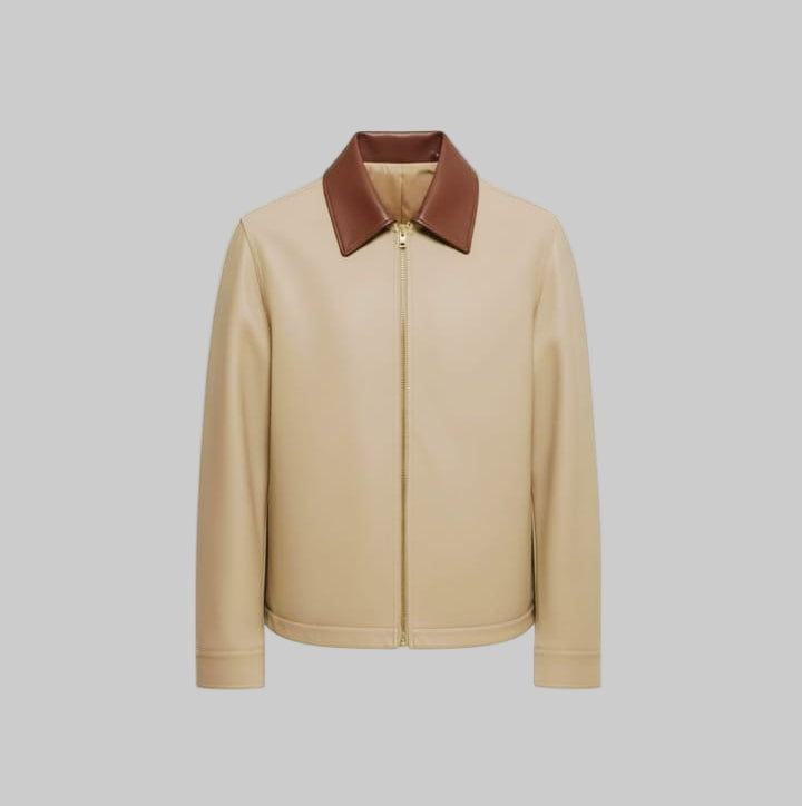 Men's Designer Classic Zipper Faux Leather Jacket