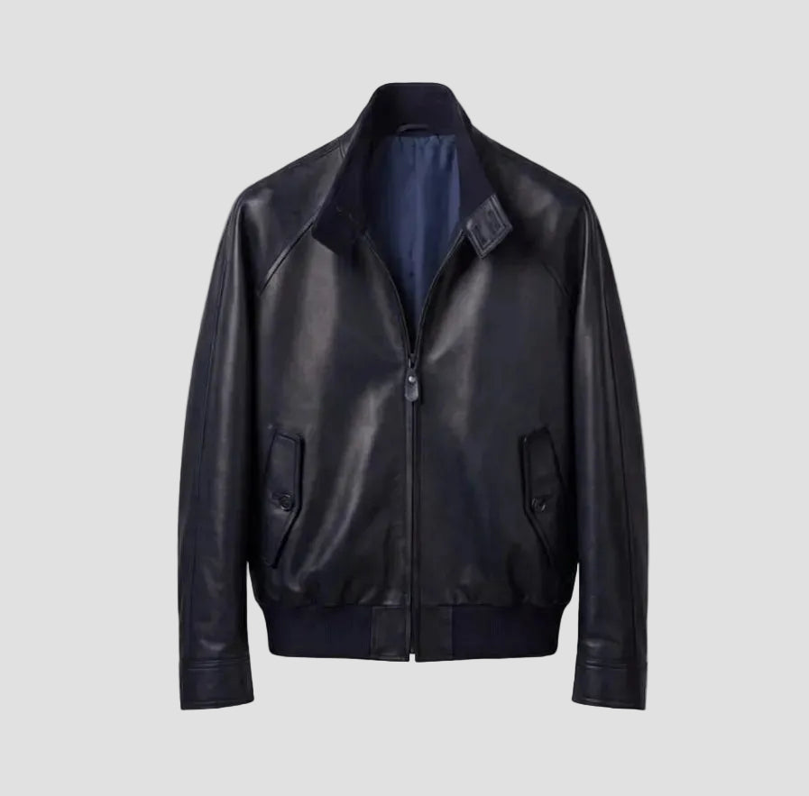 Men's Classic Formal Bomber Faux Leather Jacket