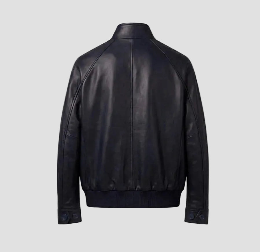 Men's Classic Formal Bomber Faux Leather Jacket