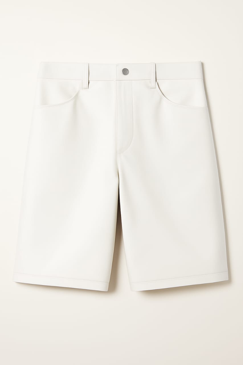 Men's Classic Basic Faux Leather Linear Short