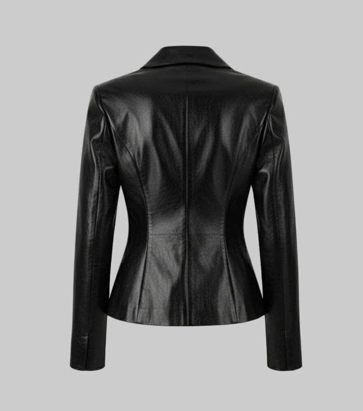 Women's Classic Blazer Shirt Faux Leather Jacket