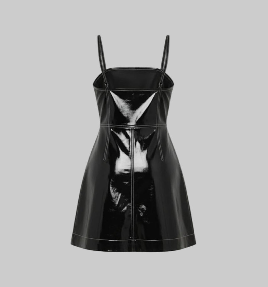 Women's One-piece Faux Leather Dress
