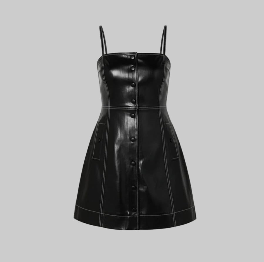 Women's One-piece Faux Leather Dress