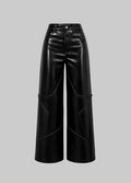 Women's Fancy Star Faux Leather Track Pant