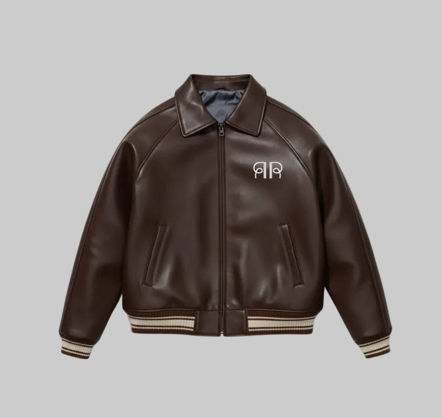 Men's Classic Bomber Leather Jacket
