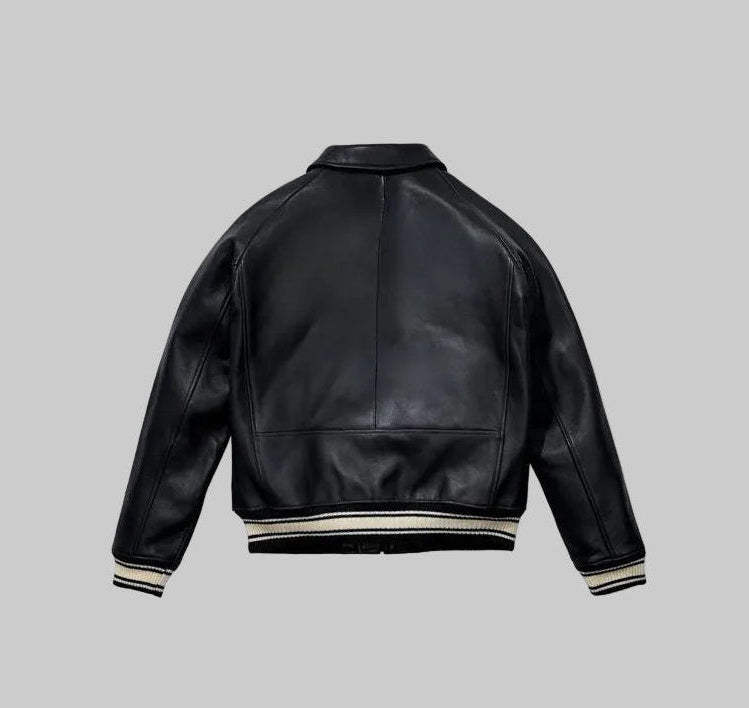 Men's Classic Bomber Leather Jacket