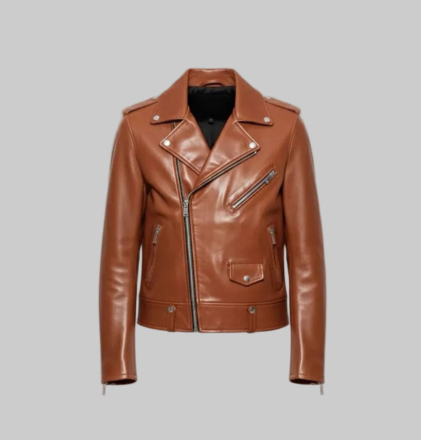 Men's Classic Biker Zipper Faux Leather Jacket