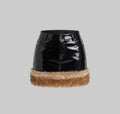 Women's Fur Faux Leather Mini skirt