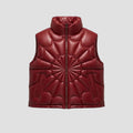 Men's Stylish Spider Puffer Faux Leather Vest Jacket